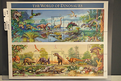 #ad 15 WORLD OF DINOSAURS 32 CENT FACE $12.45