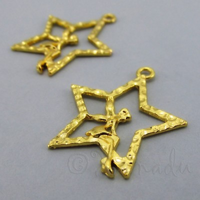 #ad Fairy Charms 28mm Wholesale 18K Gold Plated Star Pendants C7464 2 5 Or 10PCs $1.50