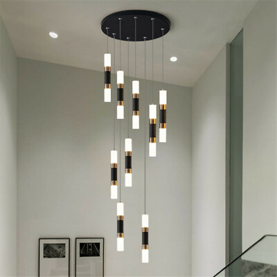 #ad Hotel Pendant Lighting Dining Room Chandelier Lights Black Stair Ceiling Lights AU $517.00