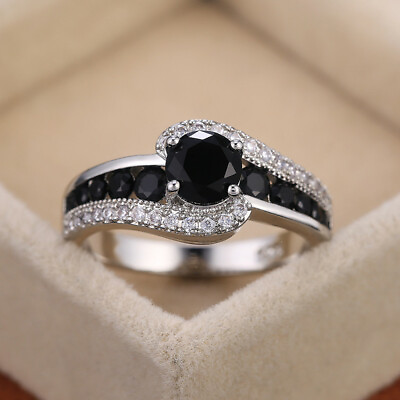 #ad Women 925 Silver Ring Jewelry Cubic Zircon Elegant Wedding Ring Sz 6 10 $2.49