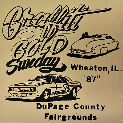 #ad 1987 DuPage County Fairgrounds Graffiti Gold Sunday Wheaton Illinois Plaque $42.50