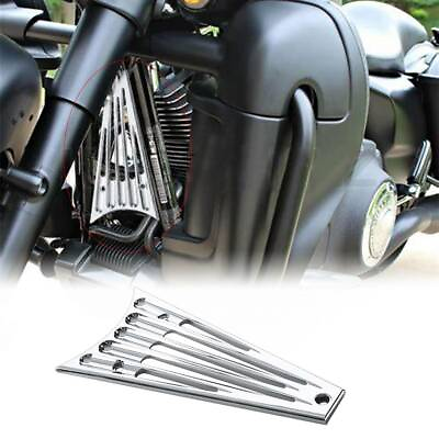 #ad Chrome Frame Grill Cover Fit For Harley Touring Street Road Glide 2014 2015 2016 $26.69