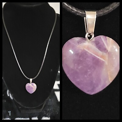 #ad Amethyst Heart Necklace $10.00