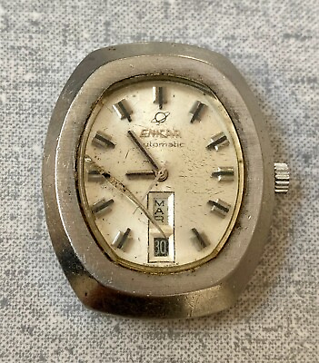 #ad Vintage ENICAR Automatic Watch 24 Jewels Cal 1147 Beige Dial Ref 2302 To Restore $120.00