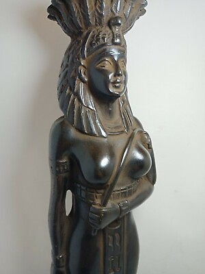 #ad RARE ANTIQUE ANCIENT EGYPTIAN Statue Goddess Isis Head Candlestick 1825 1777 Bc $122.55