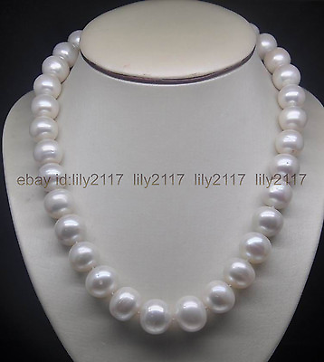 #ad Genuine 20 inches natural 11 12mm Akoya white pearl necklace 14KGP AAA $49.99
