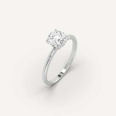#ad 1 carat Round Engagement Ring 100% Natural VVS Diamond 950 Platinum $4360.00