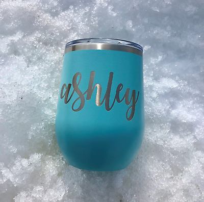 #ad Personalized Name 12oz Stemless Tumbler Engraved Pick A Color Pick A Font $19.99
