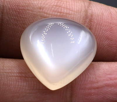#ad Natural White Moonstone Cabochon 16.55 Cts Flashy Loose Gemstone Size 18X18 MM. $7.99