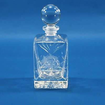 #ad Kensington Palace Crystal Bottle with Stopper Etched Design Miniature Decanter $28.50