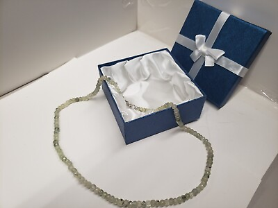 #ad Prehnite 925 Silver Necklace Size 20quot;in $21.66