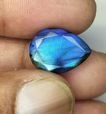 #ad 16x12MM Labradorite Gemstone Pear Cut Blue Fire Faceted Loose Stone For Jewelry $24.00