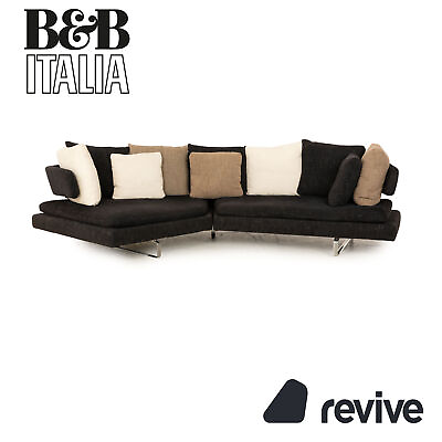 #ad Bamp;B Italia Arne Fabric Corner Sofa Dark Grey Blue Sofa Couch $4662.94