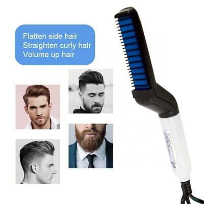 #ad Hair Straightener Men Multifunctional Comb Curling Electric Brush Professional H $27.99