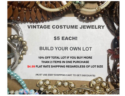 #ad CHOOSE YOUR LOT JEWELRY VINTAGE MCM ESTATE RHINESTONE $5 FIRST 10% OFF 2 0R MORE $3.00