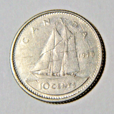 #ad Canada Coin 10 cents Coin Dime Bluenose Sail Ship Canadian Schooner $1.25