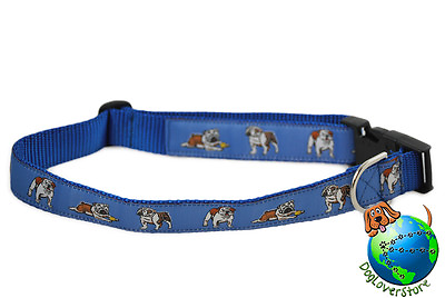 #ad Bulldog Adjustable Collar Extra Large XL 13 26quot; Blue $17.50
