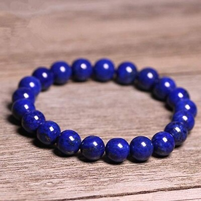 #ad Natural Handmade Lapis Lazuli Bracelet Beads Stretch Bracelet Gemstone Beaded $10.95