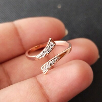 #ad 0.20 Ct Created Diamond Womens Bypass Adjustable Toe Ring 14K Rose Gold Plated $14.18
