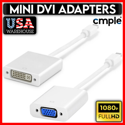 #ad 6quot; Mini DVI to VGA DVI Adapter Cable Video Converter 6 inch Adapter for MacBook $10.99