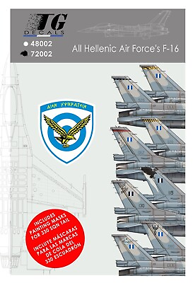 #ad All Hellenic Air Force#x27;s F 16 Decal Sheet 1 48 Scale TG Decals Part#48002 $21.00