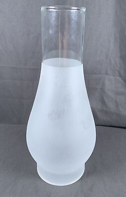 #ad ✨Large Glass Frosted 11.5quot; Tall 4quot; Fitter Oil Parlor Hanging Lamp Chimney✨ $42.99