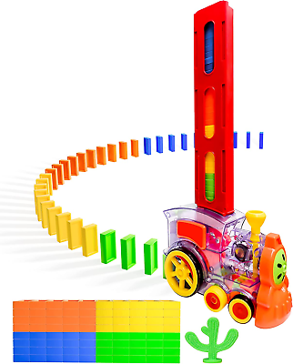 #ad 200PCS Domino Train Domino Blocks Set 4 Color Children Creative Toy Game Educat $41.99