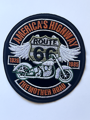 #ad NEW ROUTE 66 quot;THE MOTHER ROADquot; Motorcycle Embroidered Patch Iron On Sew On $4.95