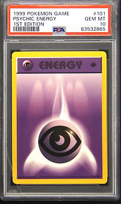 #ad 1999 101 Psychic Energy 1st Edition Common Pokemon TCG Card PSA 10 Gem Mint $129.99