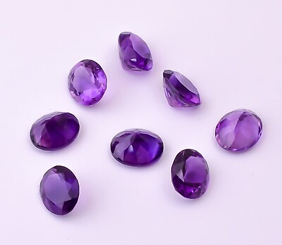 #ad Natural Amethyst Oval 8X6 mm Loose Faceted Cut Gemstone Pair Anniversary Gift $12.99