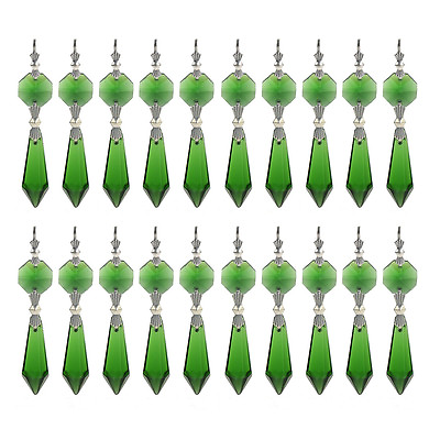 30 Green Chandelier Glass Crystals Lamp Prisms Parts Hanging Pendants Decor 38MM $12.21