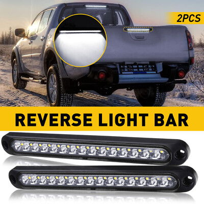 #ad 2x 10quot; LED Truck Trailer Reverse Backup Light Bar Sealed White Rear Tail Lights $14.24