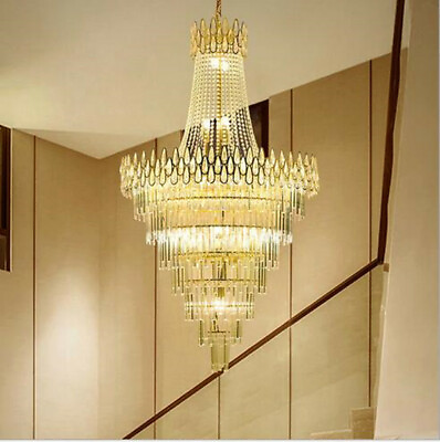 #ad TOP LED crystal chandelier light luxury living room restaurant Villa Hall lamps $281.06