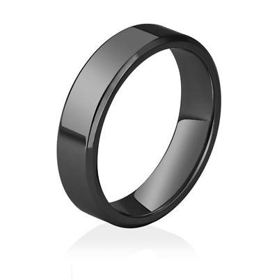 #ad 6mm Women Men Black Titanium Stainless Wedding Lover Couple Ring Gift Sz 5 13 $4.95