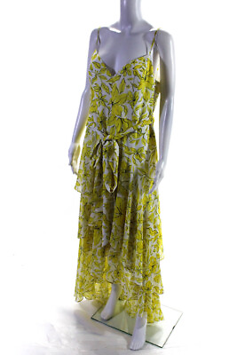 #ad Badgley Mischka Womens Yellow Mixed Print Dress Size 10 13042842 $129.01