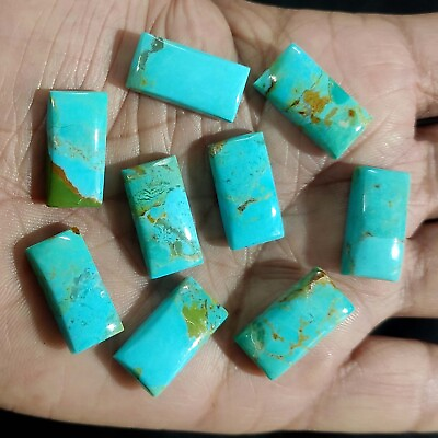 #ad Natural Blue Mohave Turquoise Rectangle Cabochon 5 Pcs Lot Gemstone 14X28 MM $424.57