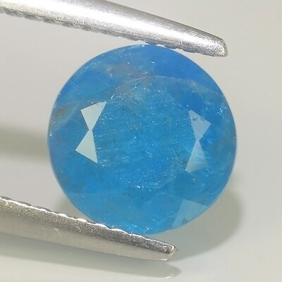 #ad ***2.35CTS FANTASTIC NATURAL NEON BLUE APATITE ROUND SHAPE @REF VIDEO** $22.99