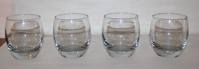 #ad Vintage Blue Tint Stemless Glasses Set 12 Oz Modern Clear Glassware Set of 4 $26.62