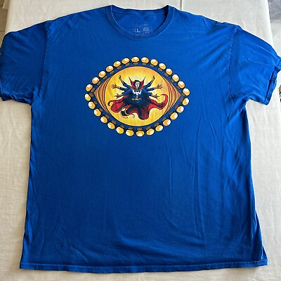 #ad Dr. Strange Floating Eye Circle Blue Gold Marvel 2XL Lootwear T shirt Used $9.99