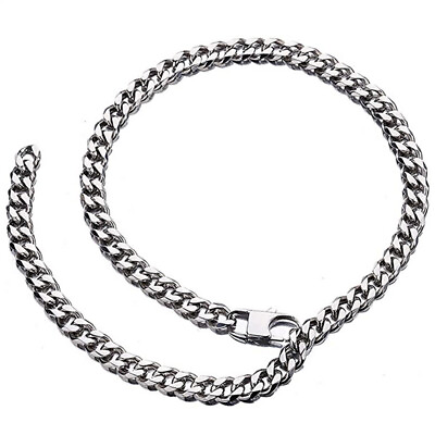 #ad 10 15MM Xxxtentacion Choker Tail Men Women Stainless Steel Silver Cuban Necklace $8.99