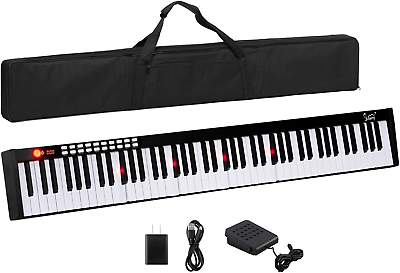 #ad #ad 88 Key Digital Piano Portable Touch Sensitive Electronic Keyboard W Lighted Keys $118.99