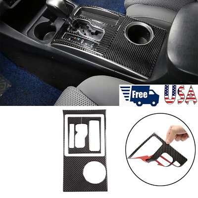 #ad Real Carbon Fiber Trim Center Console Gear Panel Cover For Toy*ota Tacoma 11 15 $32.99