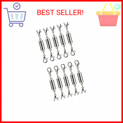 #ad 10 Pack of Silver Magnetic Lobster Clasp Jewelry Necklace Bracelet $10.99
