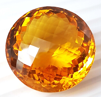 #ad 117.78 Ct Loose Gemstone Pendent Size Citrine Roung Cut Yellow Topaz For Jewelry $43.11