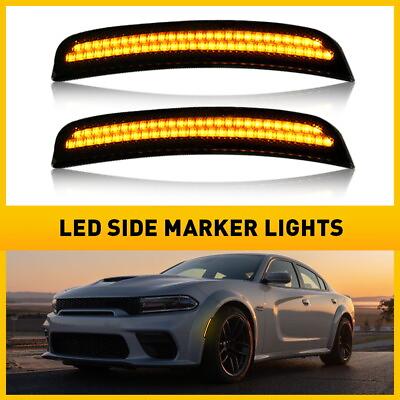 #ad 2Pcs Marker Side Yellow Lights Amber For Charger Dodge 2015 2022 Car Accessories $18.99