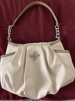 #ad Simply Vera Wang Spring Summer Hobo bag ivory tan vegan leather one handle Chain $13.99