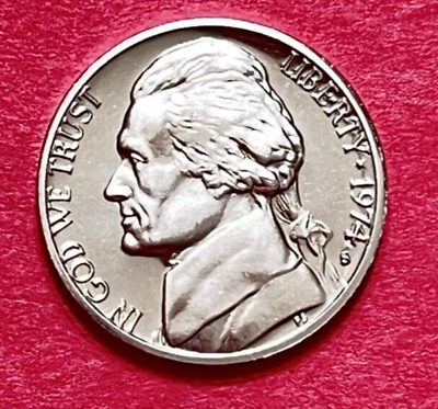 #ad 1974 S Jefferson Nickel GEM DEEP CAMEO PROOF $4.95