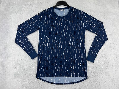 #ad Lularoe Shirt Womens Extra Small Blue Arrows Pattern Polyester Long Sleeve $9.34