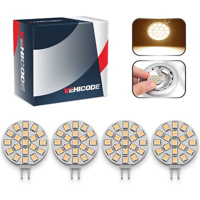 #ad VehiCode G4 LED Bulb 12V AC DC Soft Warm White 2700K 3000K 10W Halogen Equiva... $16.66