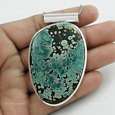 #ad Gift For Women Pendant Ethnic 925 Sterling Silver Natural Turquoise Gemstone Z62 $169.44